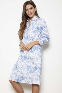 Barbara - Grand Leaf Pure Cotton Sateen Nightdress